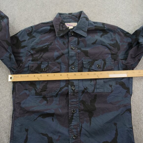 Wallace And Barnes Shirt Mens Extra Small Blue Camo Button Up Utility - Picture 9 of 14